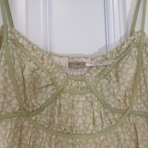 Max Studio Boho Spaghetti Strap GREEN and WHITE Summer Dress – Sz XS - Picture 4 of 8